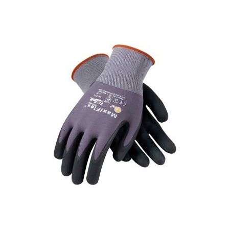 Pip Coated Gloves, Nitrile, Micro-Cup, Palm & Fingers, 4 Abrasion Level, Gray, 2XS 34-874/XXL